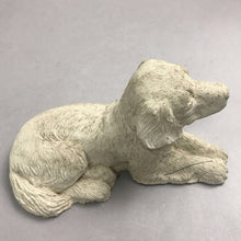 Load image into Gallery viewer, Stone Puppy Laying Down Figurine Yard Art (10")
