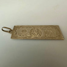 Load image into Gallery viewer, 14K Gold 100 Dollar Bill 1" Charm (0.7g)
