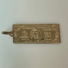 Load image into Gallery viewer, 14K Gold 100 Dollar Bill 1" Charm (0.7g)
