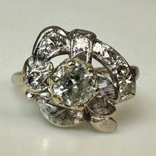 Load image into Gallery viewer, 14K White Gold Diamond Ring sz 5 (4.3g)
