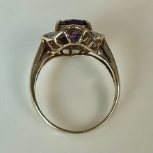 Load image into Gallery viewer, 14K Gold Amethyst Diamond Ring sz 7 (3.6g)
