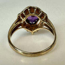 Load image into Gallery viewer, 14K Gold Amethyst Diamond Ring sz 7 (3.6g)
