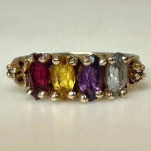 Load image into Gallery viewer, 10K Gold Ruby Topaz Citrine Amethyst Ring sz 6 (2.9g)
