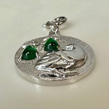 Load image into Gallery viewer, Vintage Sarah Cov Partridge in a Pear Tree Silvertone Green Gem Charm 1974 (1")
