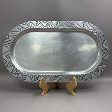 Load image into Gallery viewer, Pewter Tone Oval Serving Tray (18.5x11)
