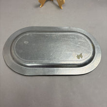 Load image into Gallery viewer, Pewter Tone Oval Serving Tray (18.5x11)
