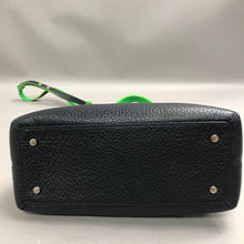 Load image into Gallery viewer, Kate Spade Green &amp; Black Colorblock Peppled Leather Handbag Purse (9x11x5)
