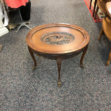 Load image into Gallery viewer, Glass Top Carved Table (22x26x18)
