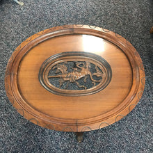 Load image into Gallery viewer, Glass Top Carved Table (22x26x18)
