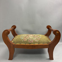 Load image into Gallery viewer, Vintage Footstool / Hassock w/ Turned Side Handles (12.25x21x11)
