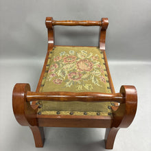 Load image into Gallery viewer, Vintage Footstool / Hassock w/ Turned Side Handles (12.25x21x11)
