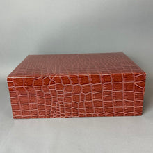 Load image into Gallery viewer, Red Faux Crocodile Jewelry Box Organizer w/ Key (4x10.5x8.5")
