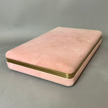 Load image into Gallery viewer, Vintage Pink Velvet Gold Trim Jewelry Box (2x10x6.5")
