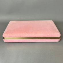 Load image into Gallery viewer, Vintage Pink Velvet Gold Trim Jewelry Box (2x10x6.5")

