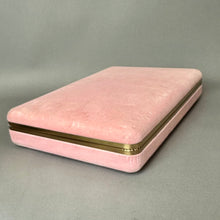 Load image into Gallery viewer, Vintage Pink Velvet Gold Trim Jewelry Box (2x10x6.5")
