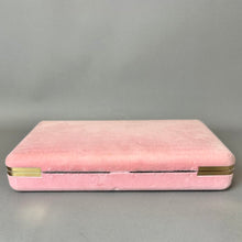 Load image into Gallery viewer, Vintage Pink Velvet Gold Trim Jewelry Box (2x10x6.5")
