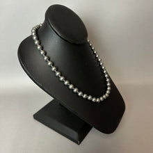 Load image into Gallery viewer, Vintage Nolan Miller Faux Gray Pearl Crystal Snap Closure Necklace (18")
