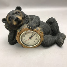 Load image into Gallery viewer, Cute Lounging Bear Leaning on Clock (10")(As Is)
