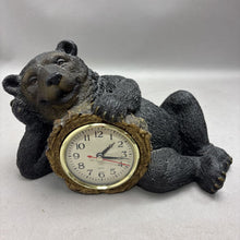 Load image into Gallery viewer, Cute Lounging Bear Leaning on Clock (10")
