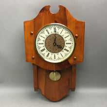 Load image into Gallery viewer, Wooden Battery-Operated Quartz Pendulum Wall Clock (19.5x10) (As-Is)
