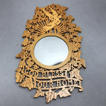 Load image into Gallery viewer, Vintage Intricate Victorian Carved God Bless Our Home Wood Wall Plaque (16x19)
