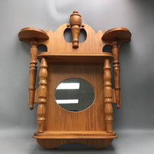 Load image into Gallery viewer, Wooden Wall Shelve with Oval Mirror (26x22)
