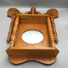 Load image into Gallery viewer, Wooden Wall Shelve with Oval Mirror (26x22)
