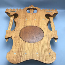 Load image into Gallery viewer, Wooden Wall Shelve with Oval Mirror (26x22)
