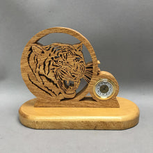 Load image into Gallery viewer, Hand-Crafted Scroll-Dawn Lion Carving w/ Clock (6x8x3.5)
