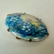 Load image into Gallery viewer, Antique Victorian Porcelain Hand Painted Floral Brooch Pin (1.75")
