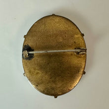 Load image into Gallery viewer, Antique Victorian Porcelain Hand Painted Floral Brooch Pin (1.75")
