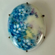 Load image into Gallery viewer, Antique Victorian Porcelain Hand Painted Floral Brooch Pin (1.75")
