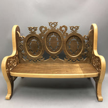 Load image into Gallery viewer, Hand-Crafted Scroll-Sawn Decorative Doll Bench (14x18x10)
