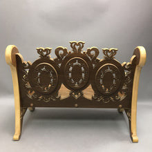 Load image into Gallery viewer, Hand-Crafted Scroll-Sawn Decorative Doll Bench (14x18x10)
