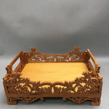 Load image into Gallery viewer, Handcrafted Ornate Wood Vanity Tray (4x11x9)
