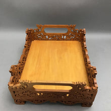 Load image into Gallery viewer, Handcrafted Ornate Wood Vanity Tray (4x11x9)
