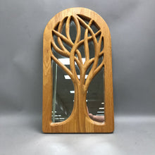 Load image into Gallery viewer, Oak Wooden Tree Carved Mirror Wall Decor (18x10)
