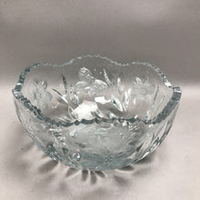 Load image into Gallery viewer, Vintage Heavy Glass Bowl Wheel Cut Flowers &amp; Butterflies
