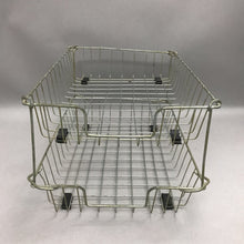 Load image into Gallery viewer, Vintage 2 Tier Wire Storage Basket Organizer Industrial Desk Paper File Rack (8x10x14)
