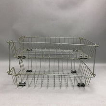 Load image into Gallery viewer, Vintage 2 Tier Wire Storage Basket Organizer Industrial Desk Paper File Rack (8x10x14)
