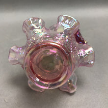 Load image into Gallery viewer, Fenton Pink Iridescent Glass Basket Ruffle Edge Grapes/Leaves Embossed Footed (4.5")

