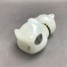Load image into Gallery viewer, Fenton Art Glass Bear ~ Pearl White w/ Green Necklace (4")
