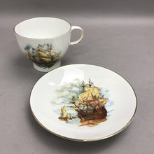 Load image into Gallery viewer, ZS &amp; Co Elizabethan Cup &amp; Saucer Tall Clipper Ship Fine Bone China (3x4)
