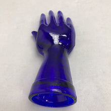 Load image into Gallery viewer, Vintage Cobalt Blue Glass Hand Ring Holder (8.5)
