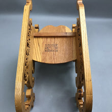 Load image into Gallery viewer, Handmade Wooden Sliegh Intricate Scroll Saw Detailing in Hardwood (11x9x17)
