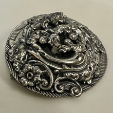 Load image into Gallery viewer, Vintage Napier Baroque Repousse Metalwork Cherub Brooch Pin (3.5")
