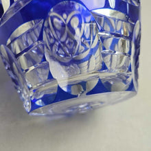 Load image into Gallery viewer, Cobalt Blue Cut-to-Clear Crystal Vase (9")
