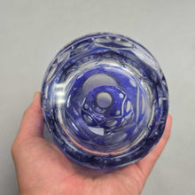 Load image into Gallery viewer, Cobalt Blue Cut-to-Clear Crystal Vase (9")
