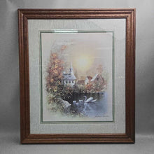 Load image into Gallery viewer, Framed Andres Orpinas Canvas Print - Church Pond; Swans (29.25.5)

