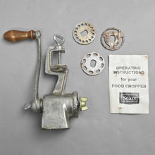 Load image into Gallery viewer, Sears Roebuck Clamp-On Food Chopper / Meat Grinder w/ 3 Cutting Plates (9x5.5x3)
